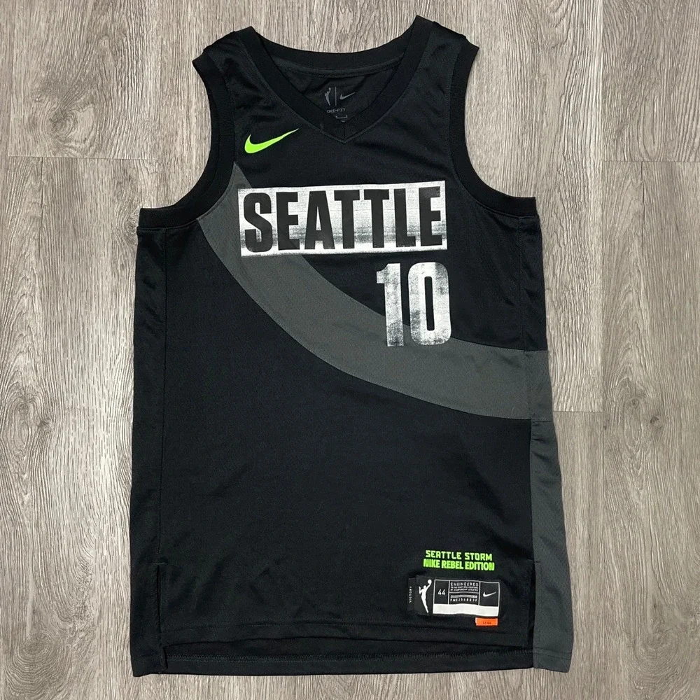 Nike Seattle Storm Jersey Mens Medium Black Sue Bird 10 Rebel Edition DC9602-010
